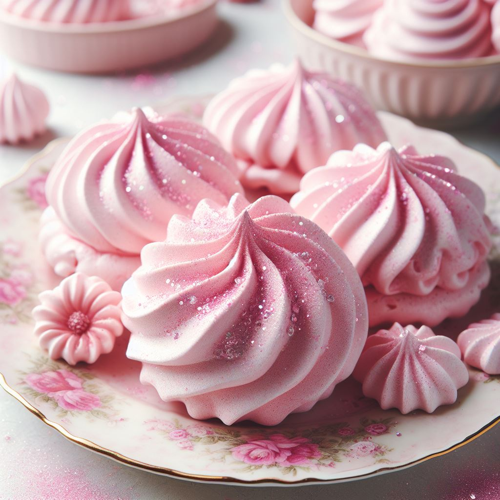 Zero Carb Dessert Pink Puff Meringue Cookies